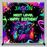 Aperturee - Aperturee Color Neon Next Level Games Custom Birthday Backdrop